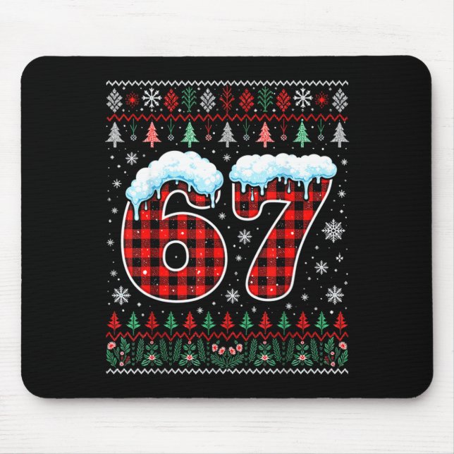 Mousepad Fun 6 7 Six Seven Meme Family Ugly Sweater Christm (Frente)