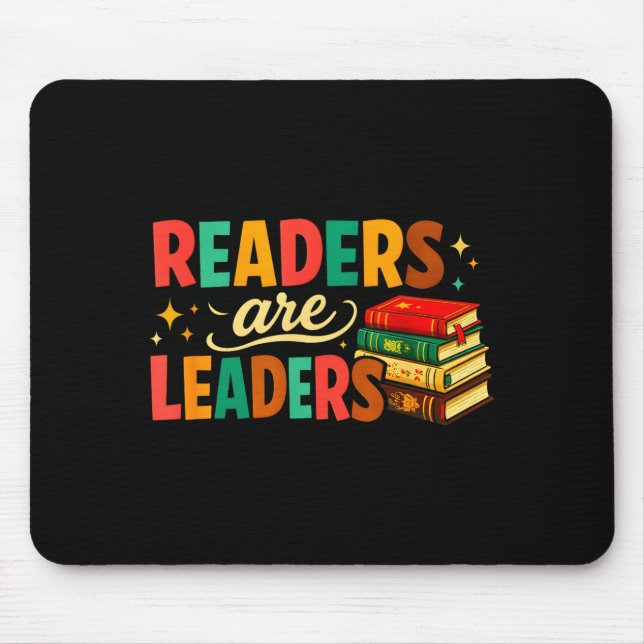 Mousepad Fun inspiring readers are leaders book lovers (Frente)