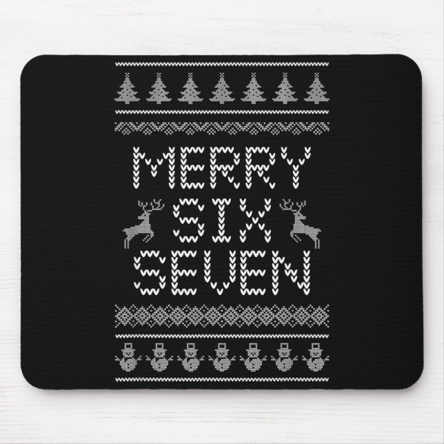 Mousepad Fun Merry Six Seven 6 7 Meme Design Christmas Humo (Frente)