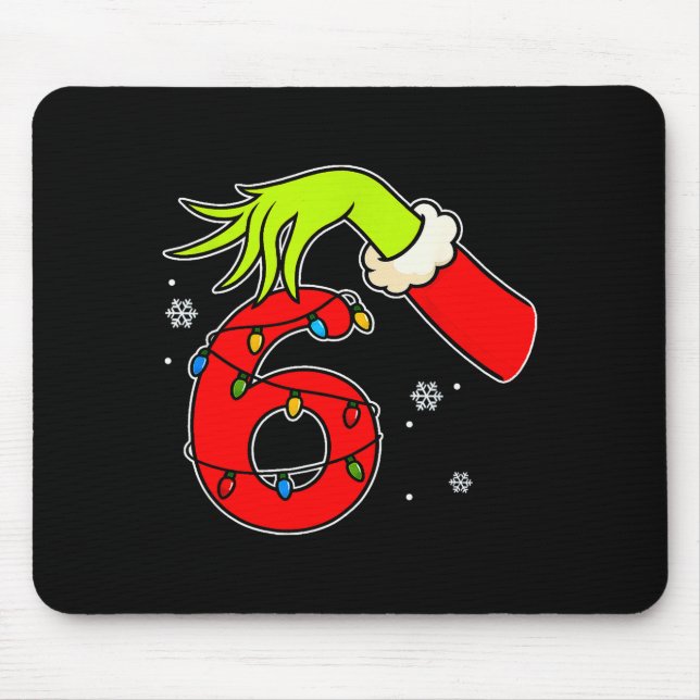 Mousepad Fun Number 6 Christmas 67 Six Seven Meme Xmas Men  (Frente)