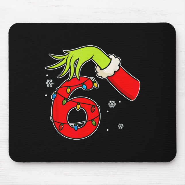 Mousepad Fun Number 6 Christmas 67 Six Seven Meme Xmas Men  (Frente)