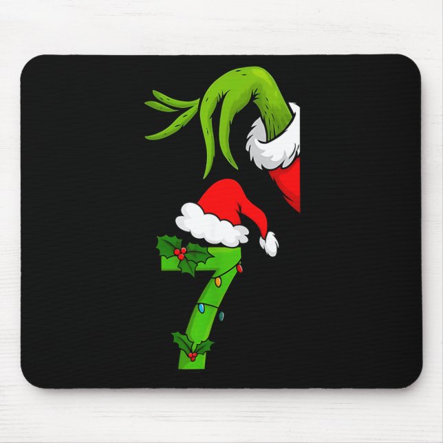 Mousepad Fun Number 7 Christmas 67 Six Seven Meme Xmas Men  (Frente)