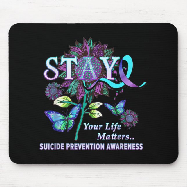 Mousepad Fun Suicide Prevention Awareness Stay Your Life Pr (Frente)