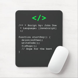 Mousepad Função minimalista startDay() Piada de Programador