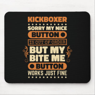 Mousepad Funciona botão de mordida Design Kickboxer Amante 