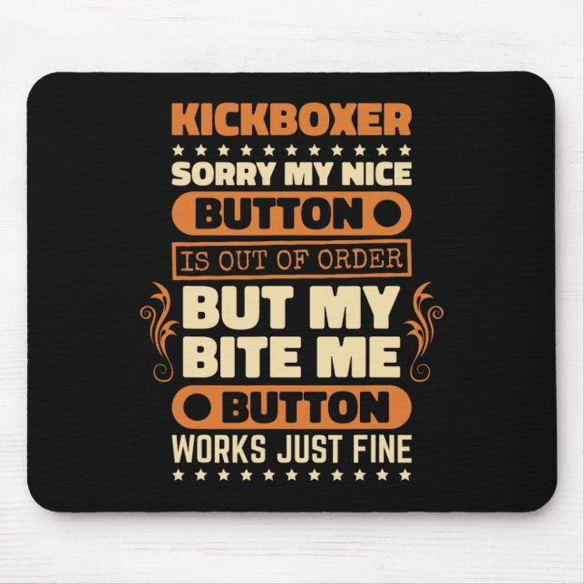 Mousepad Funciona botão de mordida Design Kickboxer Amante  (Frente)