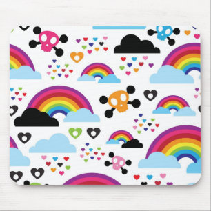 Mousepad Fundo adolescente do crânio do arco-íris do emo