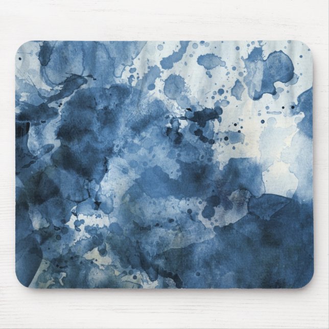 Mousepad Fundo azul abstrato da aguarela (Frente)