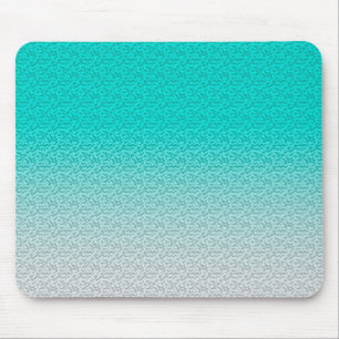 Mousepad Fundo branco de Ombre de turquesa customizável