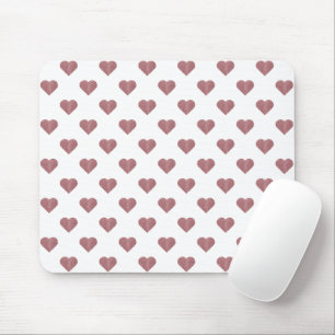 Mousepad Fundo Branco dos Corações Dourados com Rosa de bri
