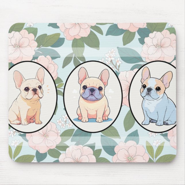 Mousepad Fundo clássico dos Bulldog Francês (Frente)