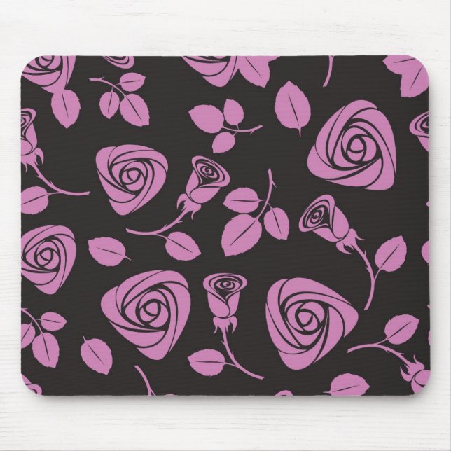 Mousepad Fundo cor-de-rosa floral (Frente)