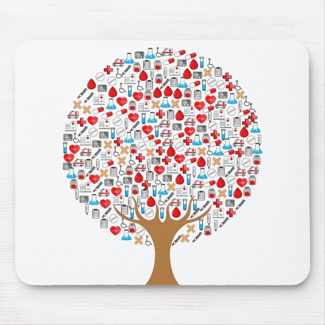Mousepad Fundo da árvore médica (Frente)