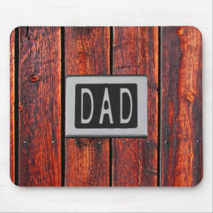 Mousepad Fundo de madeira de pai metálico