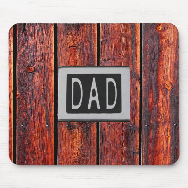 Mousepad Fundo de madeira de pai metálico (Frente)