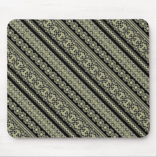 Mousepad Fundo de ornamento da ucrânia preto-branco