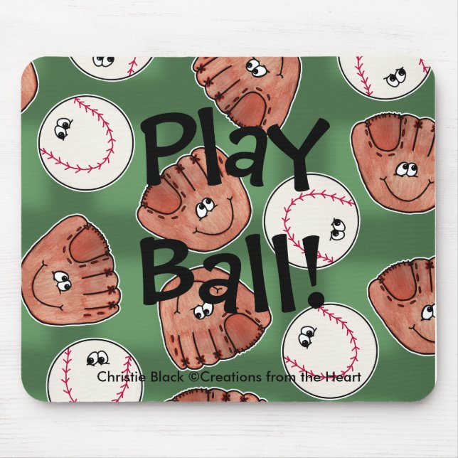 Mousepad Fundo do Campo de Colagem de Bola e Luva (Frente)