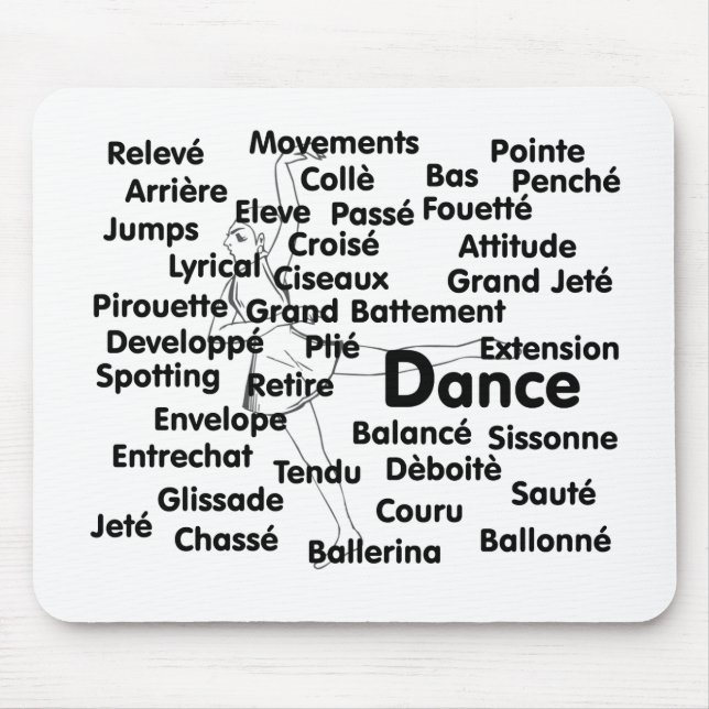 Mousepad Fundo do dançarino de balé 75 do preto litros da (Frente)