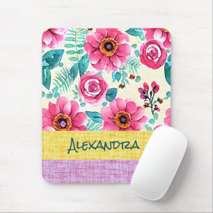 Mousepad Fundo floral com textura personalizada e bonita