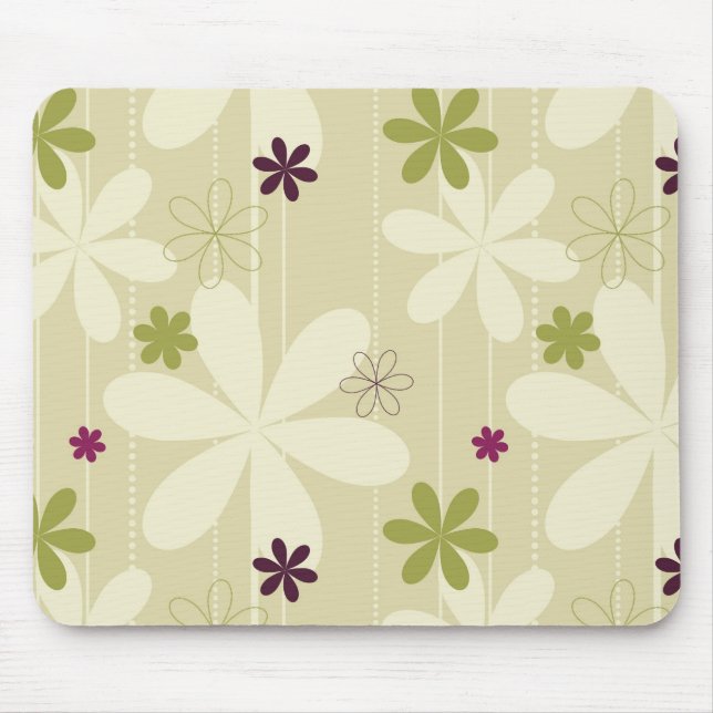 Mousepad Fundo floral retro (Frente)