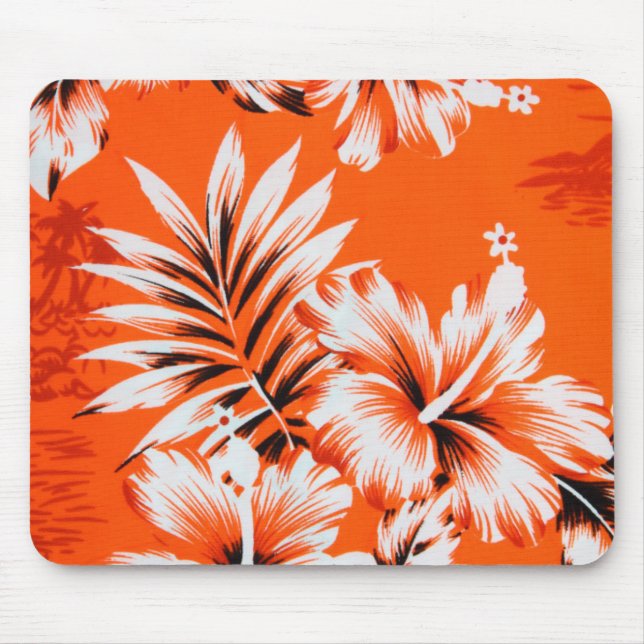 Mousepad Fundo havaiano da flor do hibiscus (Frente)