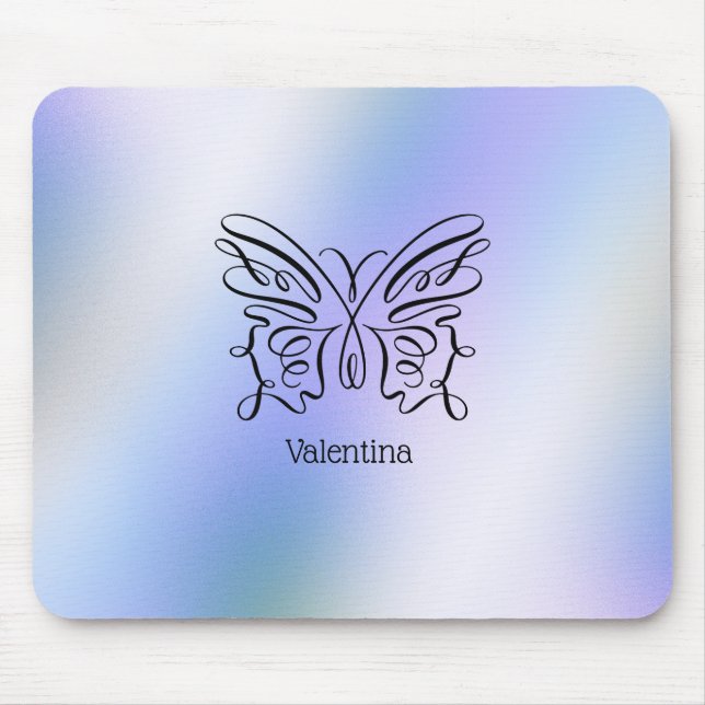 Mousepad Fundo Holográfico Azul Roxo-Borboleta (Frente)