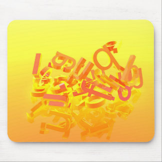 Mousepad Fundo laranja com letras