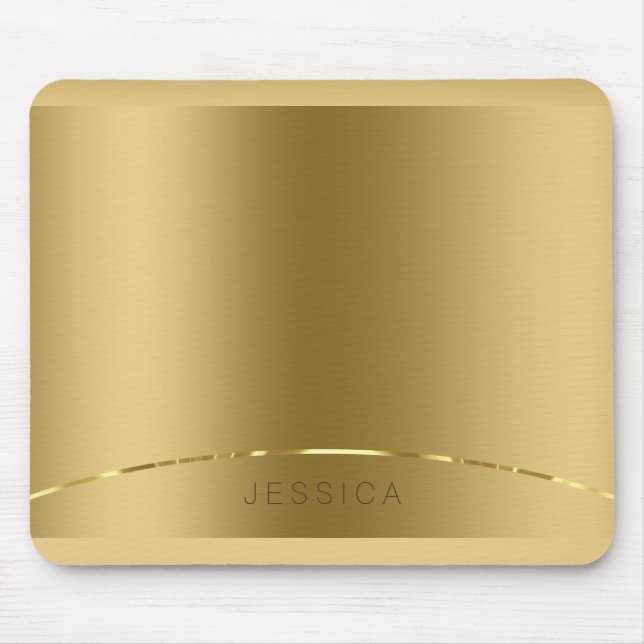 Mousepad Fundo Metálico Dourado de Impressão, Monograma (Frente)