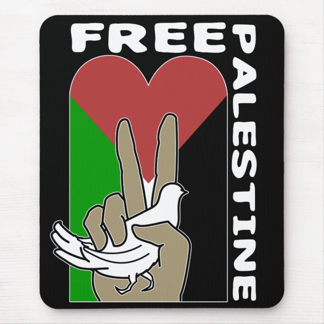 Mousepad Fundo negro da Palestina Livre (Frente)