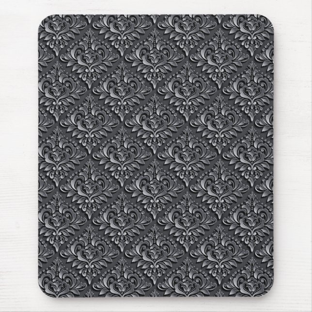 Mousepad Fundo preto cor damasco-23961 (Frente)