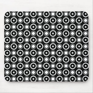 Mousepad Fundo preto das bolinhas à moda brancas pretas