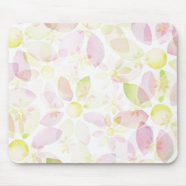 Mousepad Fundo projetado da flor da aguarela, textura (Frente)
