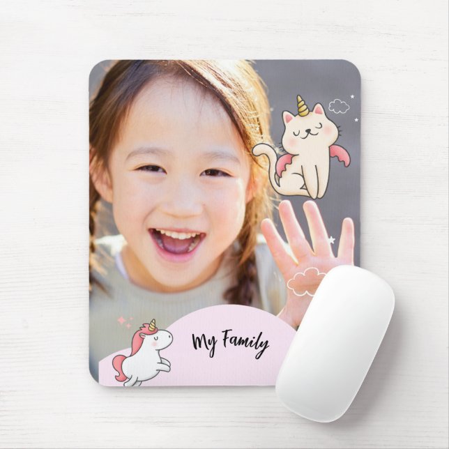 Mousepad Fundo rosa & menina doce  (Com mouse)