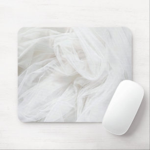 Mousepad Fundo Textil de Tule de Casamento Branco