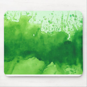 Mousepad fundo verde de textura aquosa; pintado à mão