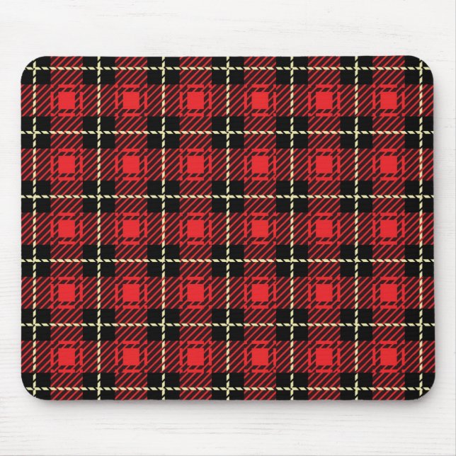 Mousepad Fundo vermelho da xadrez (Frente)