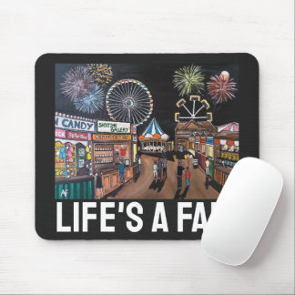 Mousepad Funfair at Night Painting by Alfred Fox