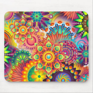 Mousepad Funky Retro Pattern Abstrato Bohemian