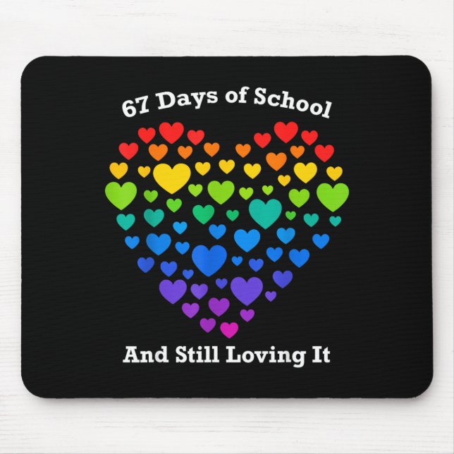 Mousepad Funny 100th Day Of School Shirt Teacher Heart Vale (Frente)