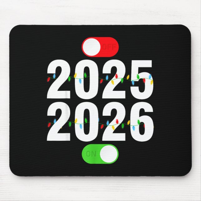 Mousepad Funny 2025 Off 2026 On Christmas Lights Happy New  (Frente)