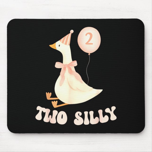 Mousepad Funny 2nd Birthday Two Silly Goose 2 Year Old Birt (Frente)