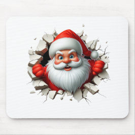 Mousepad Funny 3D Santa Claus Christmas Holiday Design