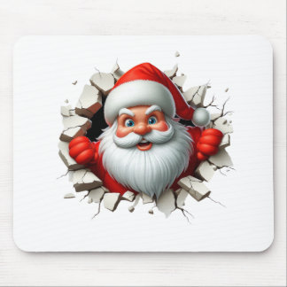 Mousepad Funny 3D Santa Claus Christmas Holiday Design