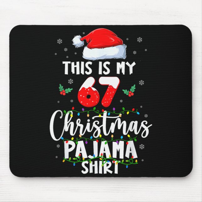 Mousepad Funny 67 Christmas Pajamas Shirt Six Seven Meme Br (Frente)