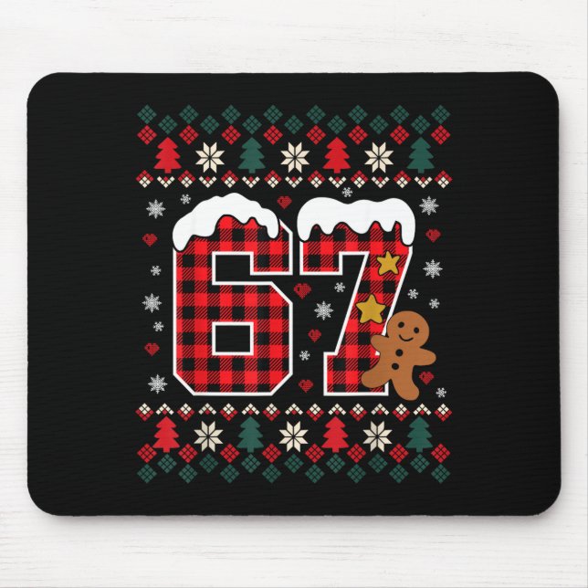 Mousepad Funny 67 Christmas Pajamas Shirt Six Seven Meme Br (Frente)