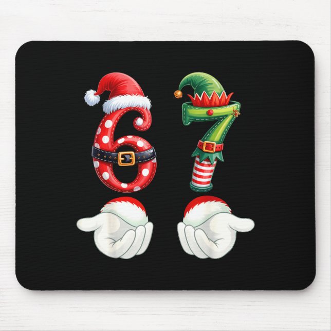 Mousepad Funny 67 Christmas Pajamas Six Seven Meme 6 7 Elf  (Frente)