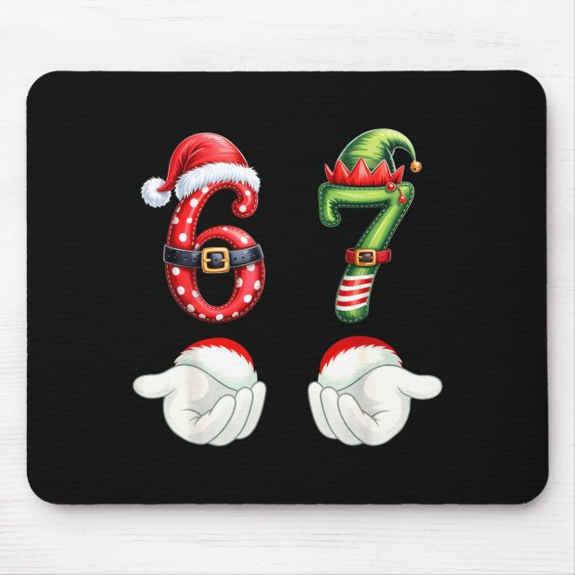 Mousepad Funny 67 Christmas Pajamas Six Seven Meme 6 7 Elf  (Frente)
