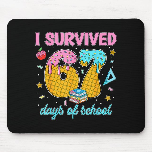 Mousepad Funny 67 Days Of School Meme Teacher Student Tee  (Frente)
