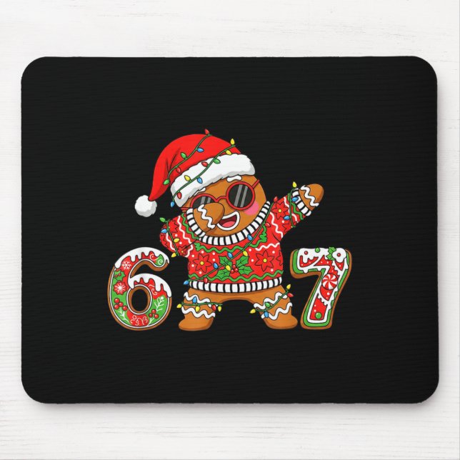 Mousepad Funny 67 Gingerbread Six Seven Ice Cream Drip Chri (Frente)