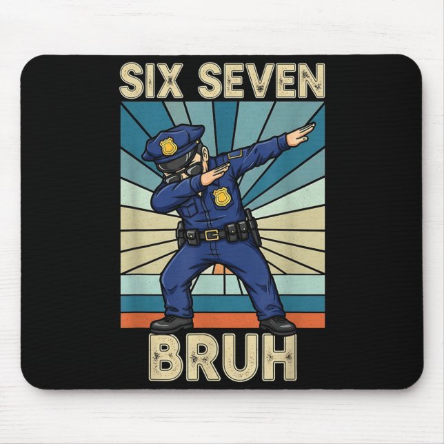 Mousepad Funny 67 Meme 6 7 Six Seven Liceman Lice Officer R (Frente)